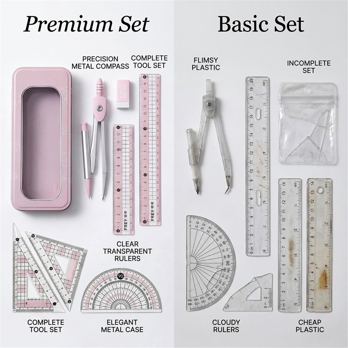 Compass Geometry Set - Ensemble de rapporteur et de compas