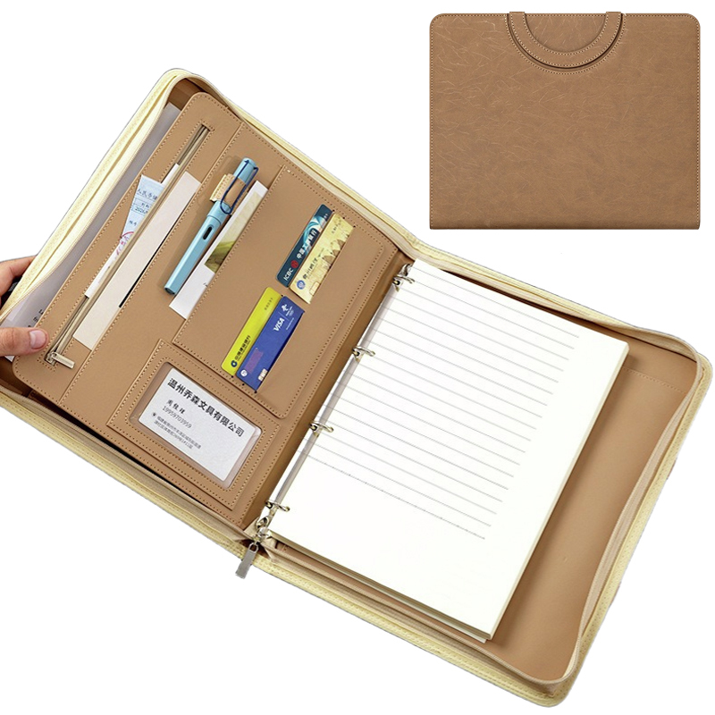 Binder Clip Assorted - Porte-documents multifonctionnel A4 en cuir PU