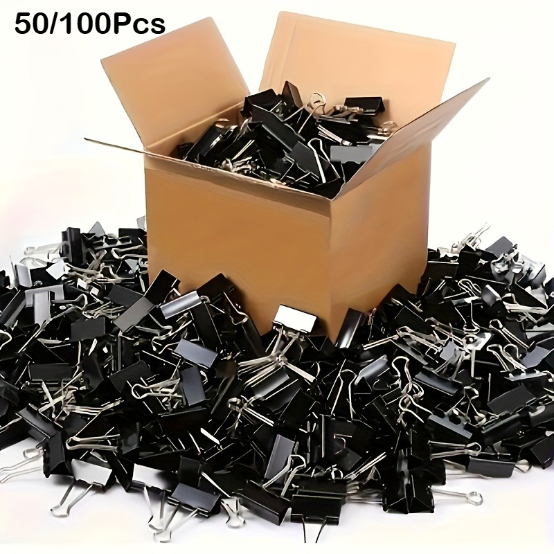 Binder Clip Assorted - Clips de reliure colorés et noirs,