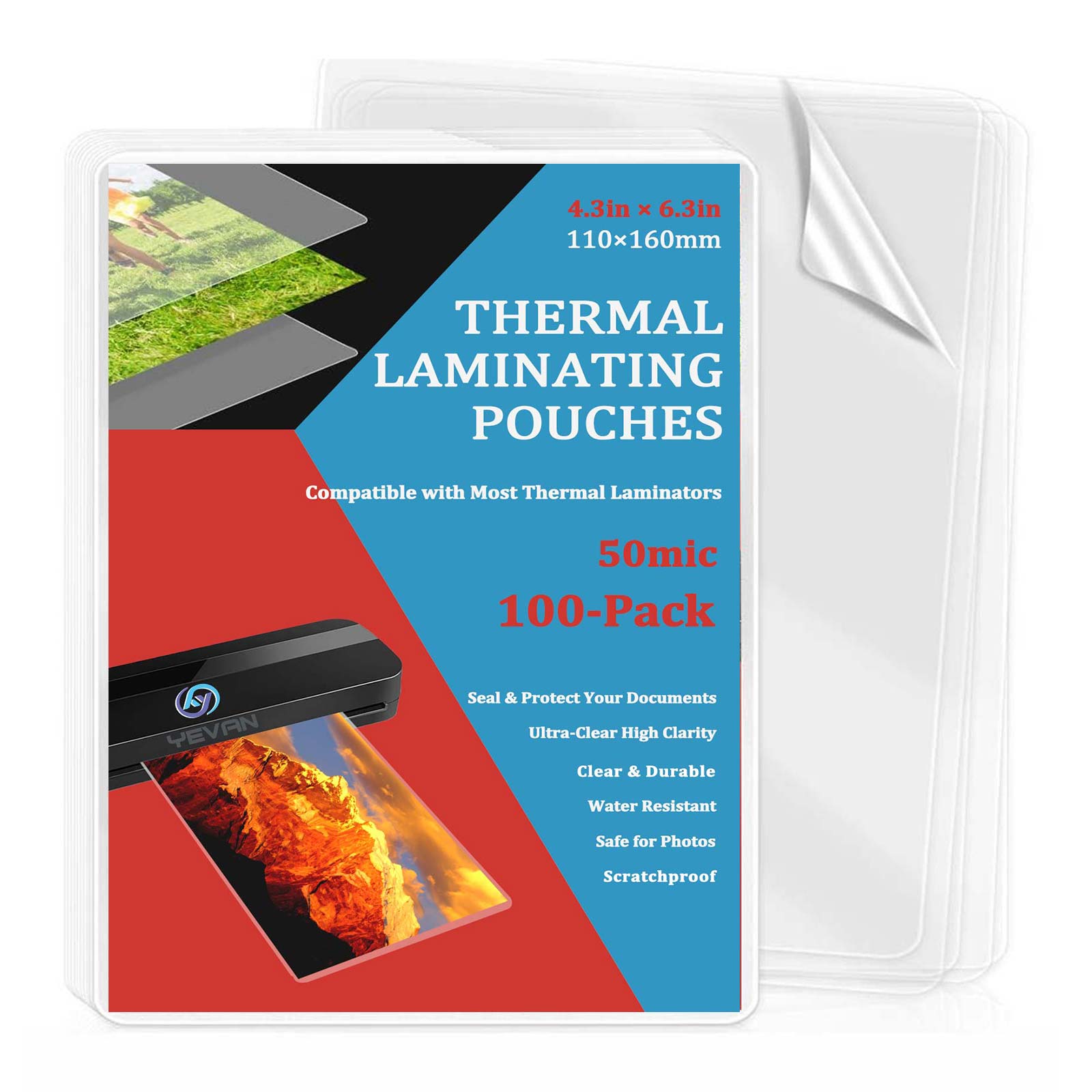 100 pochettes de plastificatio - Document Laminator Pouch avis et prix